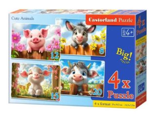Obrázek z Puzzle 4v1 - Roztomilá zvířátka 